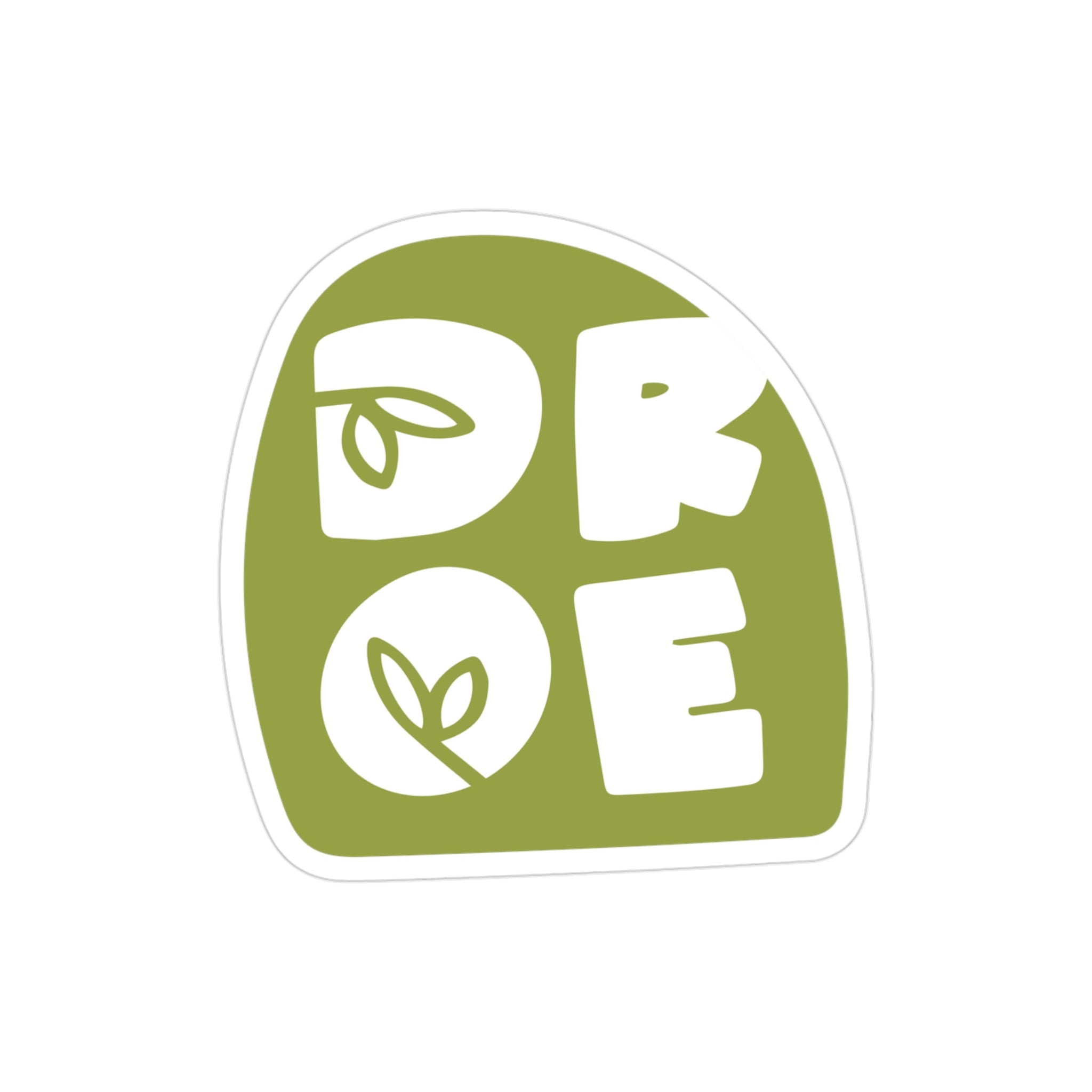 Green 'DROE' Eco Vibes Die-Cut Sticker - Outdoor Transparent Vinyl