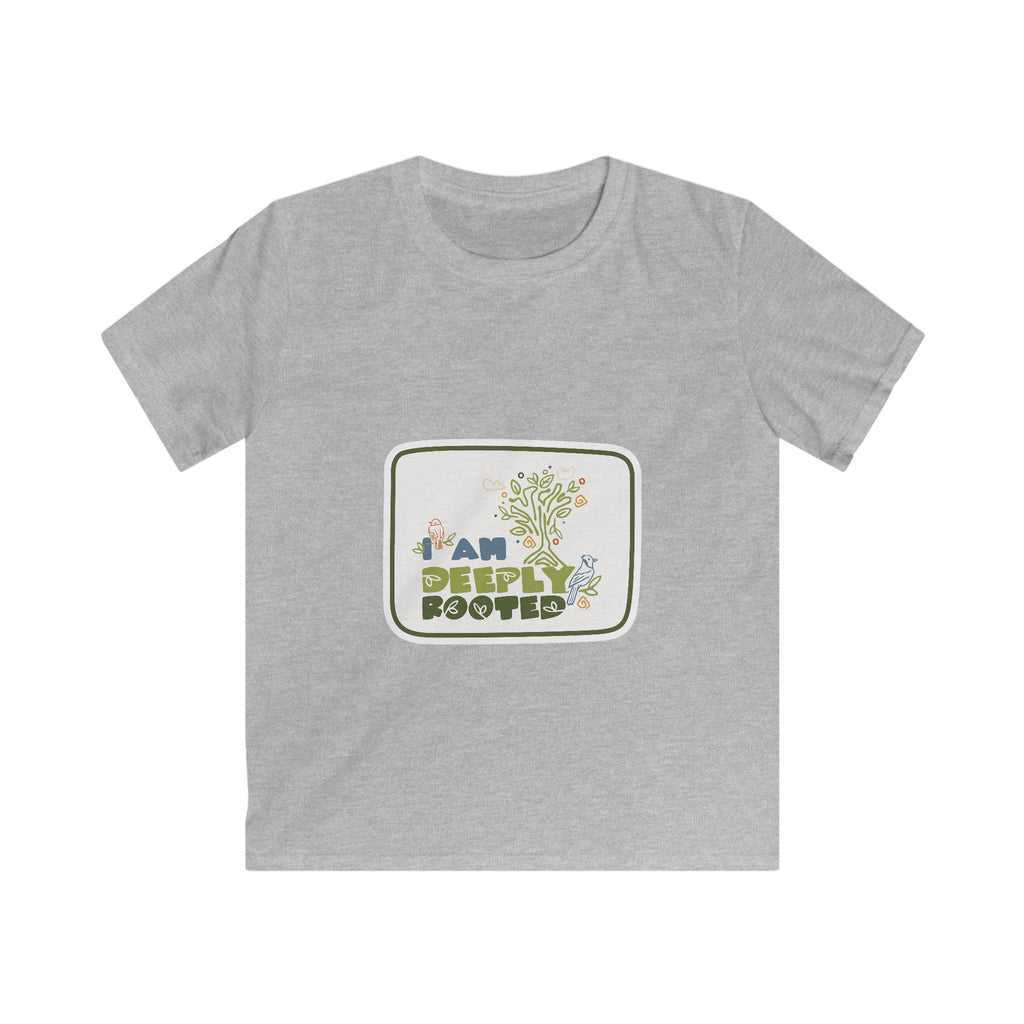 Kids Tee — "I Am Deeply Rooted" Tree Graphic Eco Kids Shirt