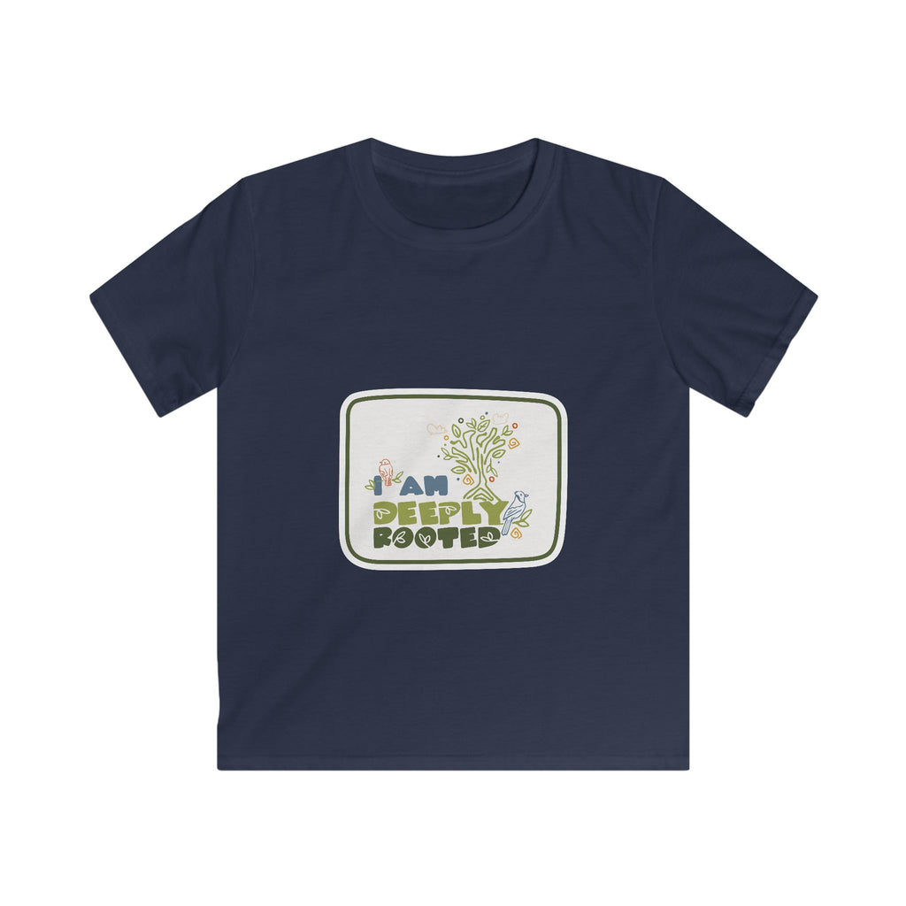 Kids Tee — "I Am Deeply Rooted" Tree Graphic Eco Kids Shirt