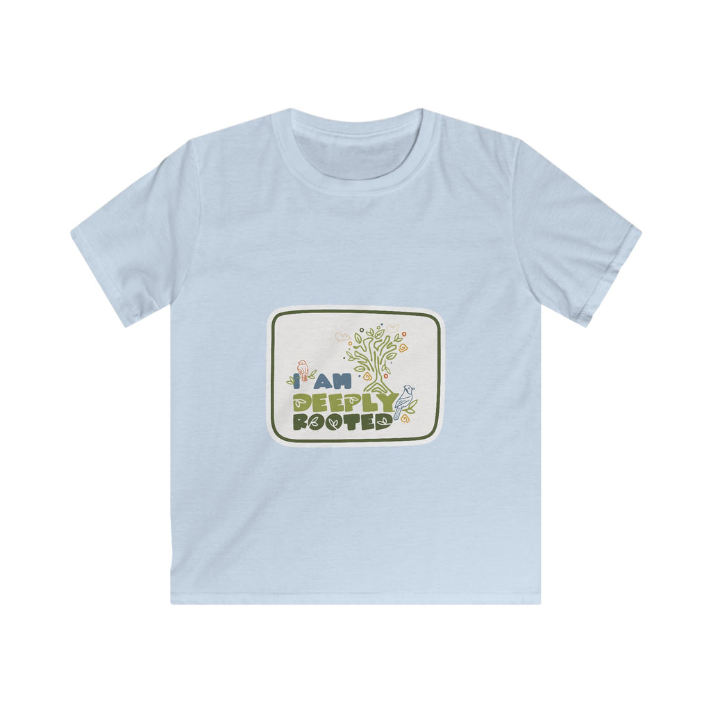 Kids Tee — "I Am Deeply Rooted" Tree Graphic Eco Kids Shirt