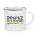 Enamel Camping Mug — Deeply Rooted Outdoor Education Logo Camp Cup